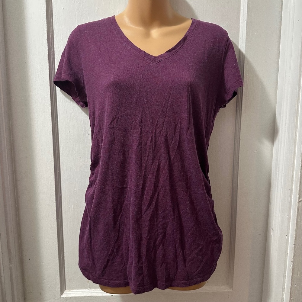 Isabel Maternity by‎ Ingrid and Isabel Purple Short Sleeve Top in S